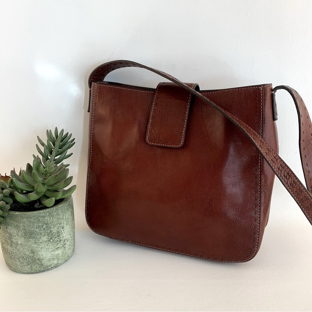 Fossil Brown Leather Shoulder Handbag
